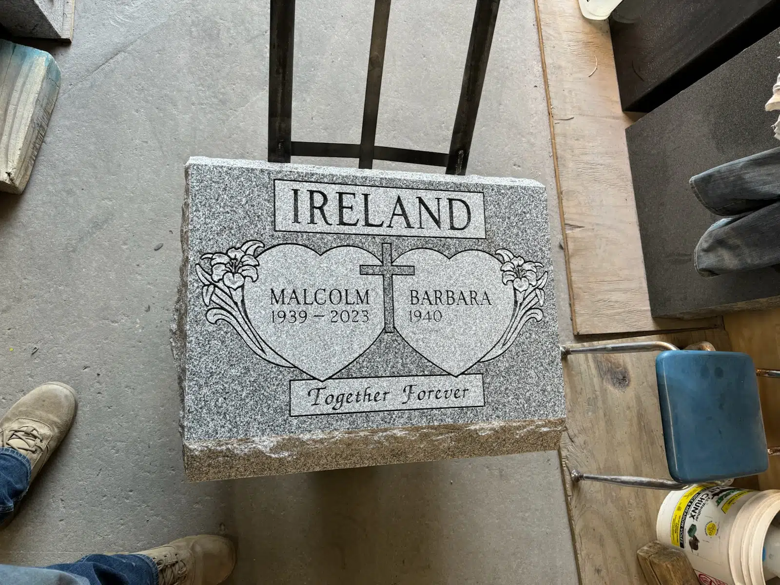 granite Christian Headstone hand-carved by Christian Memorials in NJ — image 6