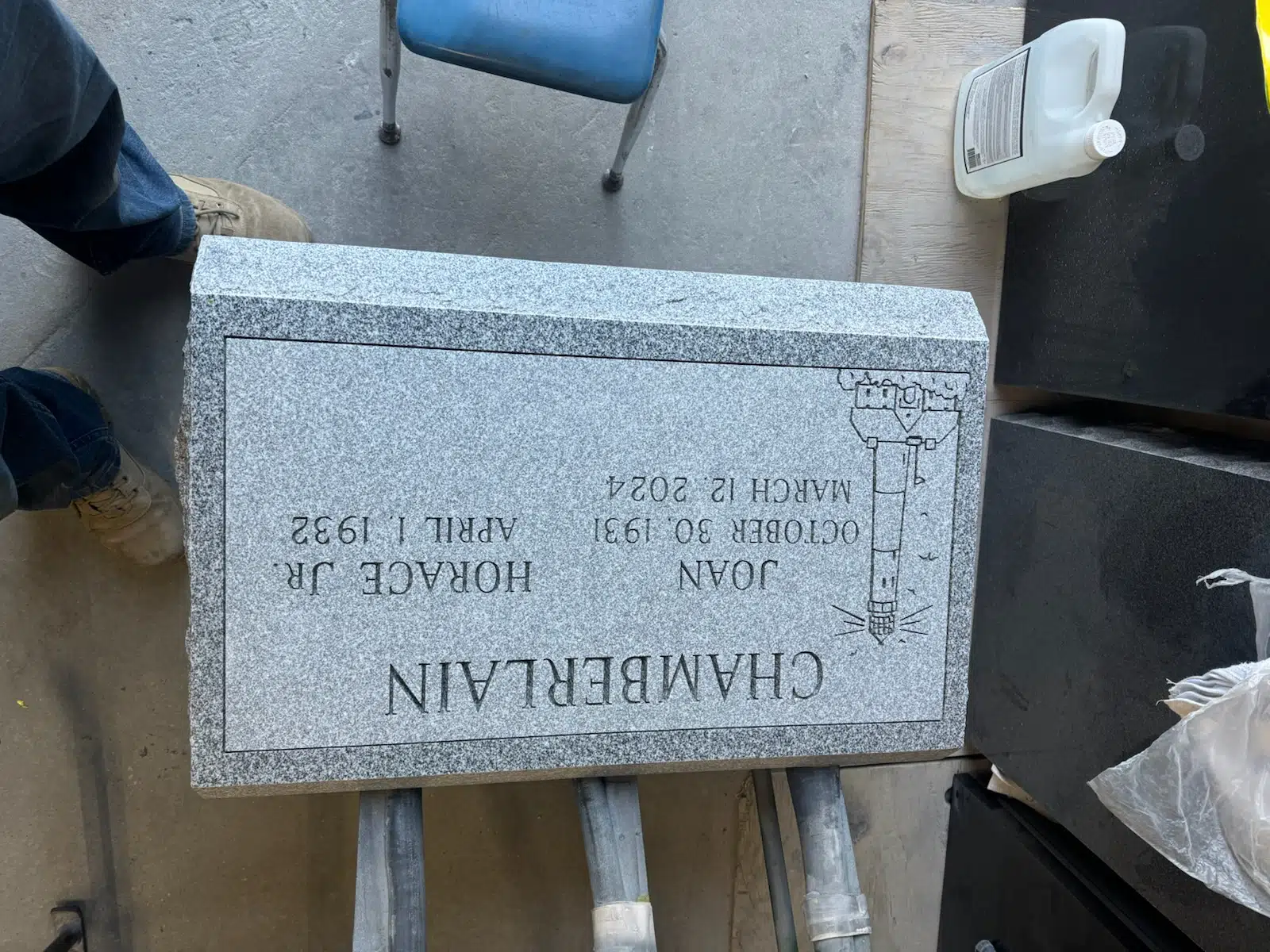 granite Christian Headstone hand-carved by Christian Memorials in NJ — image 9