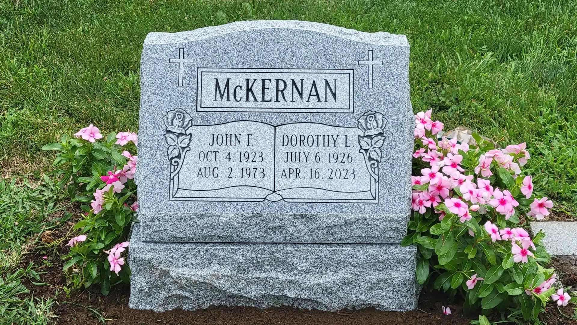granite Christian Headstone hand-carved by Christian Memorials in NJ — image 2